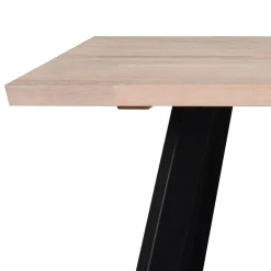 Wohnen Loft Tisch Eiche White Wash & 6 Stühle Pulva in Braun Microfaser (siebenteilig)