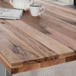 Wohnen Loft Möbel|Industrial Möbel*Loft Tisch Nestore aus Eiche und Edelstahl