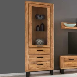 Wohnen Esszimmer-Vitrinen|Vitrinen*Loft Vitrine in Wildeiche teilmassiv - Arello