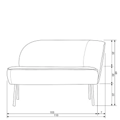 Wohnen Lounge Couch in Khaki mit Schwarz - Cuba