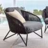 Wohnen Sessel|Rattanmöbel*Lounge Sessel aus Kordel Geflecht & Stahl - Magona