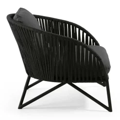 Wohnen Sessel|Rattanmöbel*Lounge Sessel aus Kordel Geflecht & Stahl - Magona