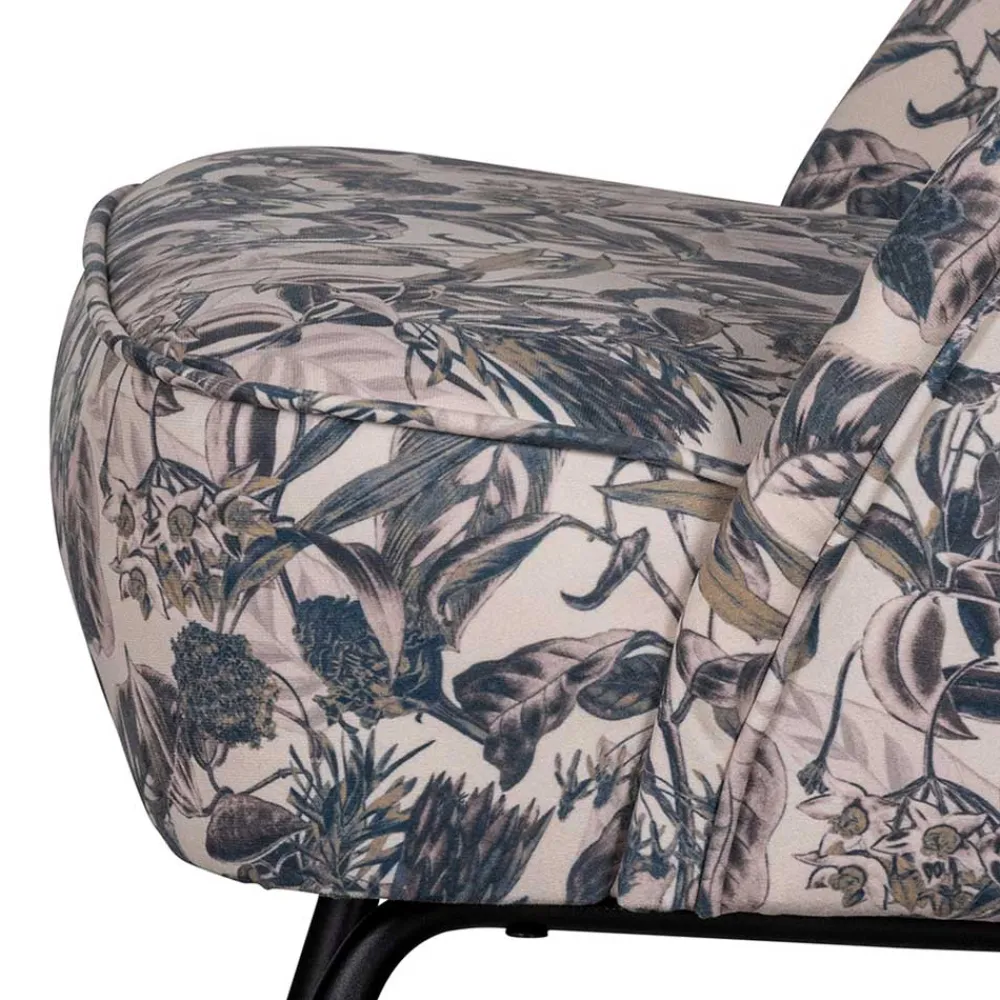 Wohnen Retro Möbel|Sessel*Lounge Sessel aus Samt mit floralem Dessin - Rosco