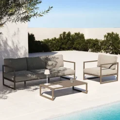 Wohnen Lounge Sessel in Hellgrau & Dunkelgrün - Turkeni