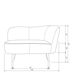 Wohnen Lounge Sessel in Ocker Gelb Samt - Srimanko