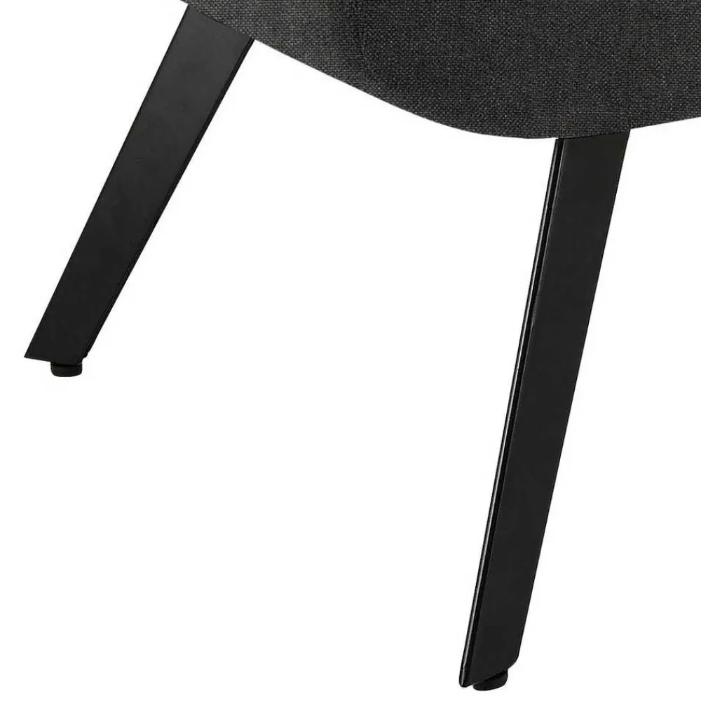 Wohnen Lounge Sessel mit Hocker in Anthrazit - Mook (zweiteilig)