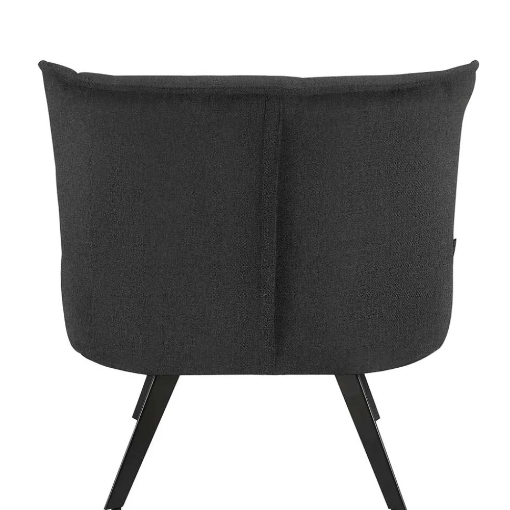 Wohnen Lounge Sessel mit Hocker in Anthrazit - Mook (zweiteilig)