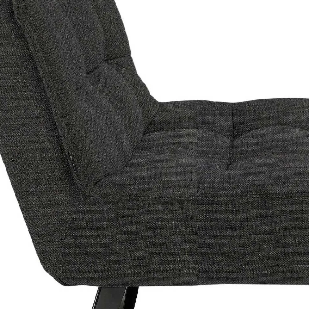 Wohnen Lounge Sessel mit Hocker in Anthrazit - Mook (zweiteilig)