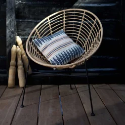 Wohnen Lounge Stuhl aus Geflecht in Beige - Padiona