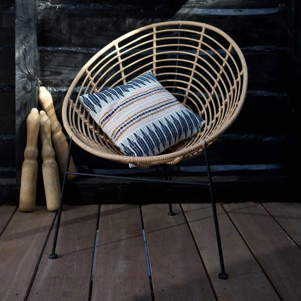 Wohnen Lounge Stuhl aus Geflecht in Beige - Padiona