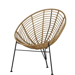 Wohnen Lounge Stuhl aus Geflecht in Beige - Padiona