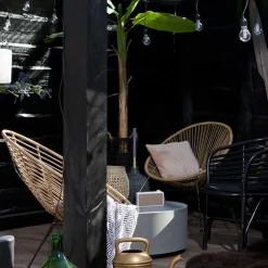 Wohnen Lounge Stuhl aus Geflecht in Beige - Padiona