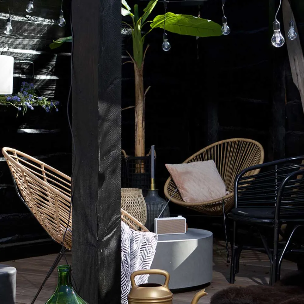 Wohnen Lounge Stuhl aus Geflecht in Beige - Padiona