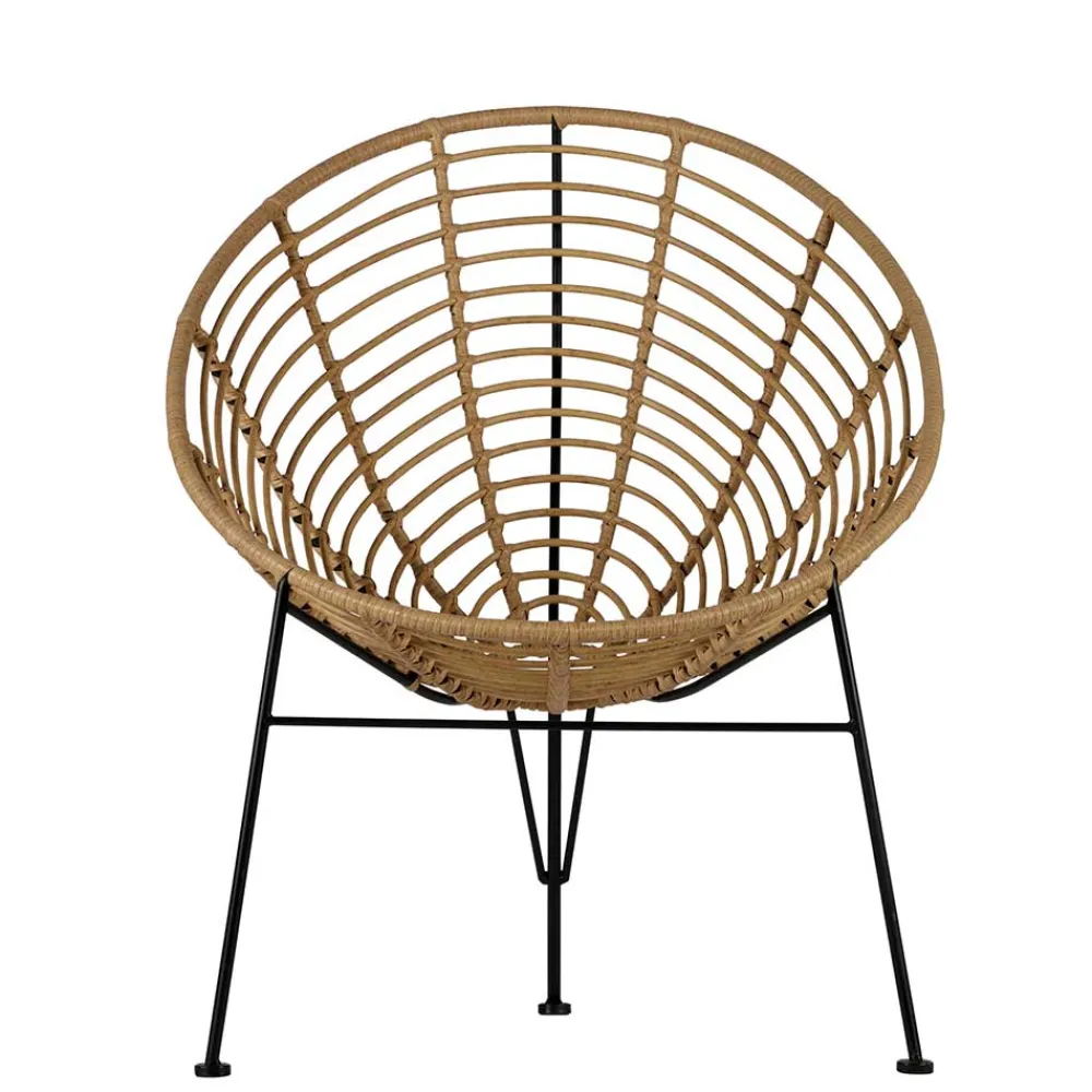 Wohnen Lounge Stuhl aus Geflecht in Beige - Padiona