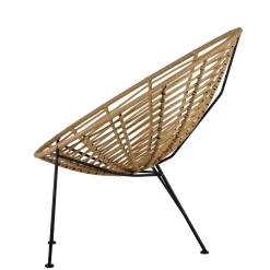 Wohnen Lounge Stuhl aus Geflecht in Beige - Padiona