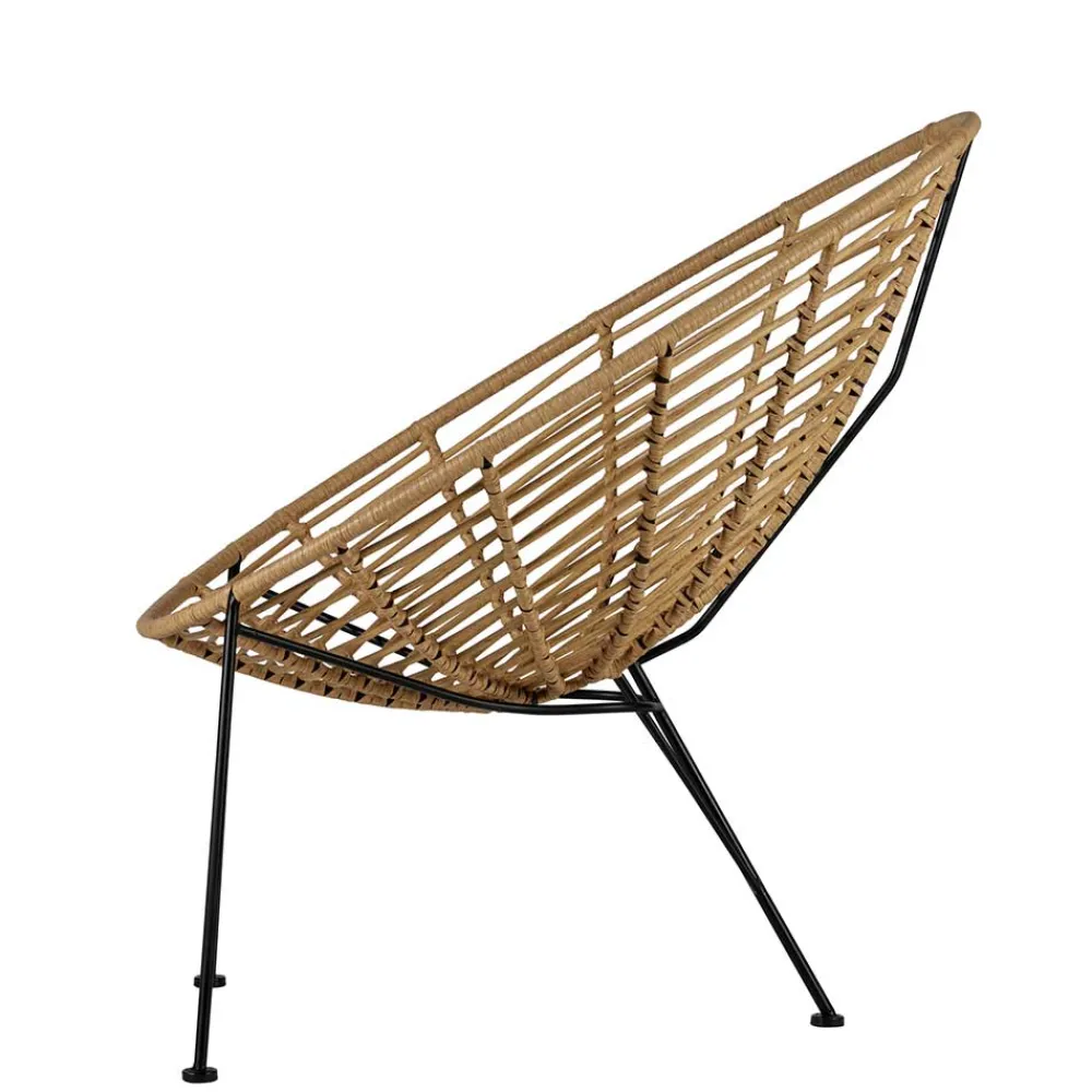 Wohnen Lounge Stuhl aus Geflecht in Beige - Padiona