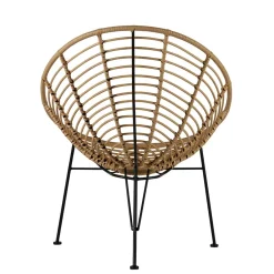 Wohnen Lounge Stuhl aus Geflecht in Beige - Padiona