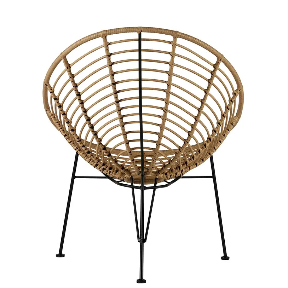 Wohnen Lounge Stuhl aus Geflecht in Beige - Padiona