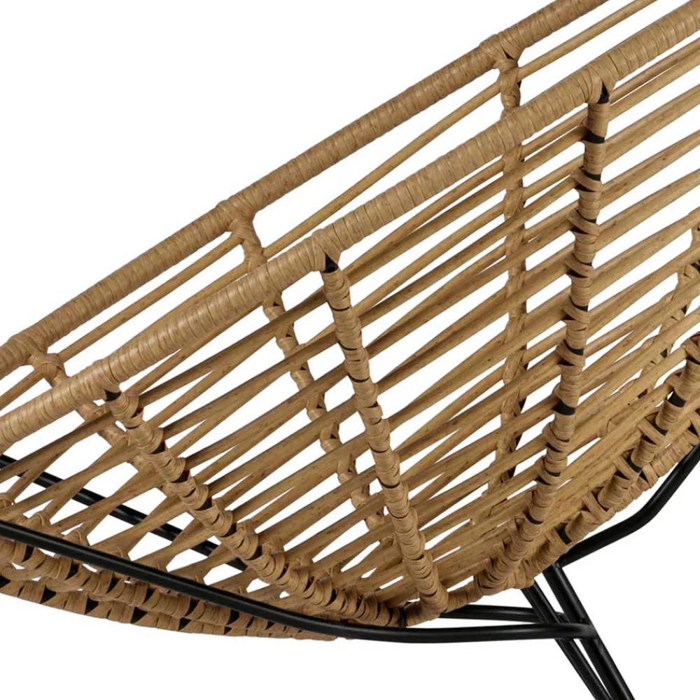 Wohnen Lounge Stuhl aus Geflecht in Beige - Padiona