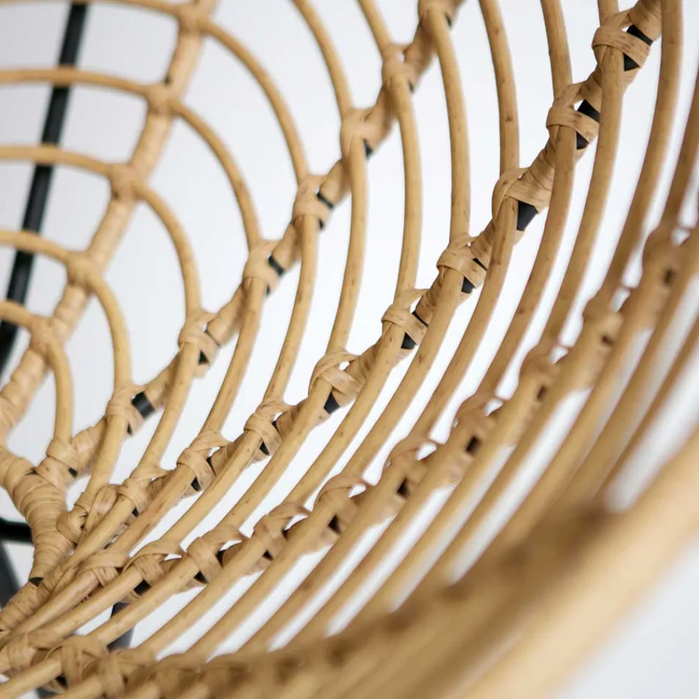 Wohnen Lounge Stuhl aus Geflecht in Beige - Padiona