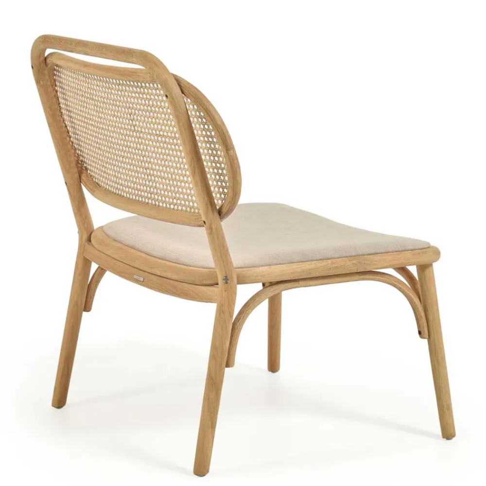 Wohnen Lounge Stuhl mit Wiener Geflecht & Stoffsitz - Ensemble