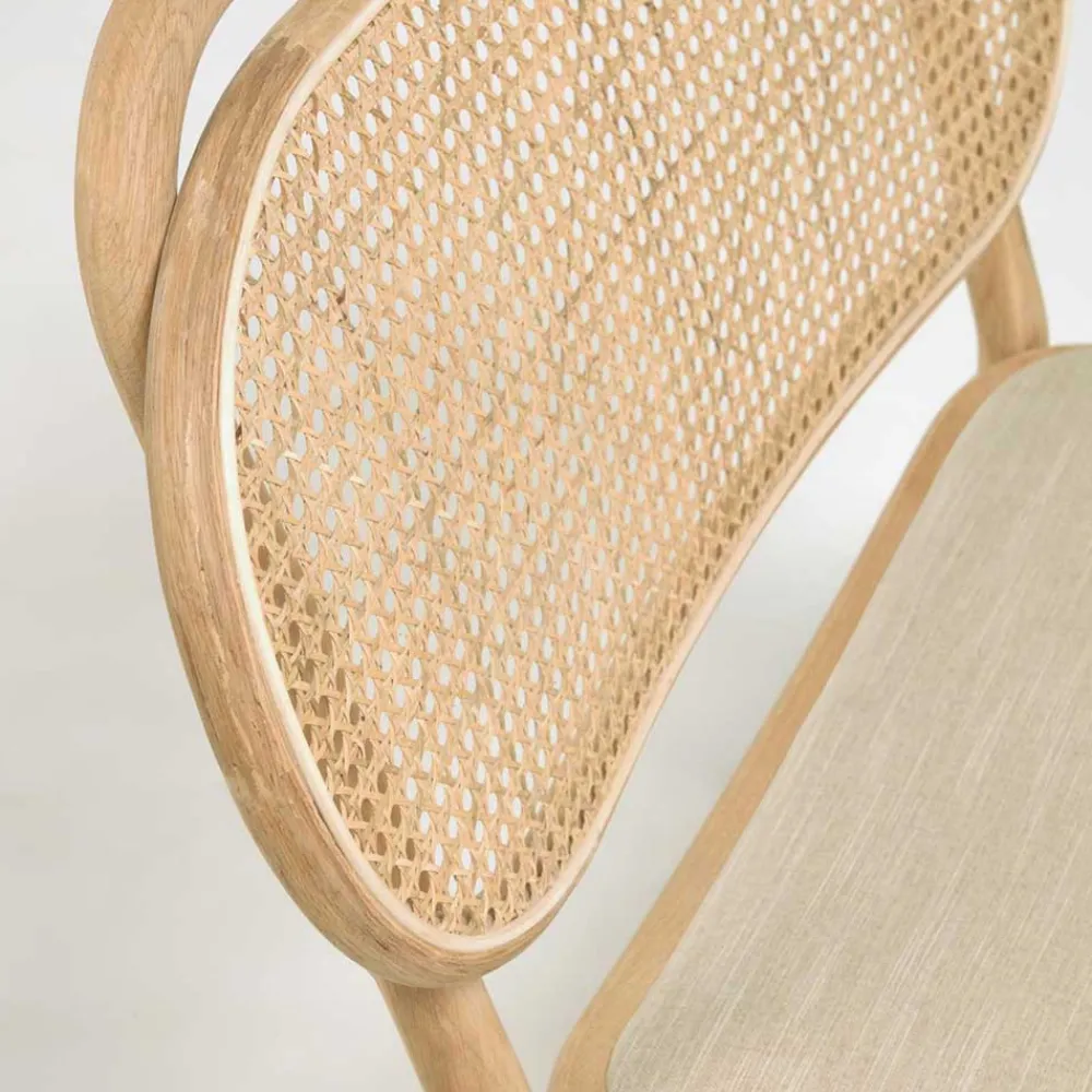 Wohnen Lounge Stuhl mit Wiener Geflecht & Stoffsitz - Ensemble