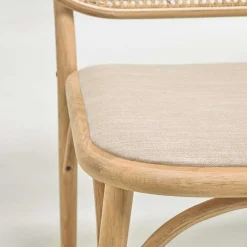 Wohnen Lounge Stuhl mit Wiener Geflecht & Stoffsitz - Ensemble