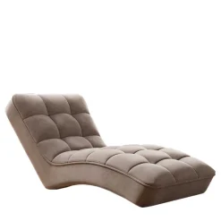 Wohnen Loungeliege in Beigegrau Veloursbezug - Loriot