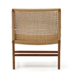 Wohnen Loungesessel aus Geflecht und Teakholz - Comrinaca