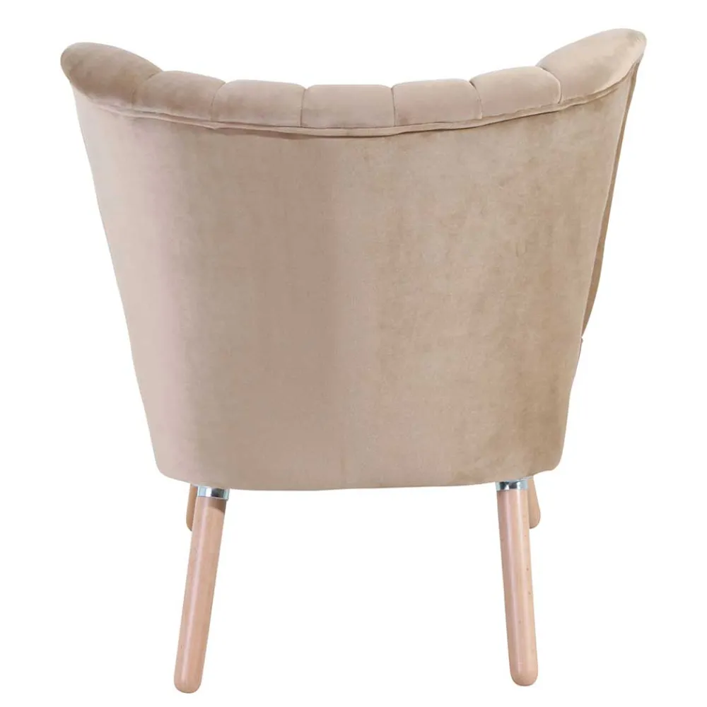 Wohnen Sessel & Hocker|Retro Möbel*Loungesessel in Beige und Buche Natur - Lianzo