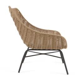 Wohnen Rattanmöbel*Loungestuhl aus Kordelgeflecht in Beige - Abecra (2er Set)