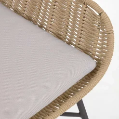 Wohnen Rattanmöbel*Loungestuhl aus Kordelgeflecht in Beige - Abecra (2er Set)