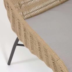 Wohnen Rattanmöbel*Loungestuhl aus Kordelgeflecht in Beige - Abecra (2er Set)