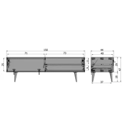 Wohnen Tv & Hifi-Möbel|Tv & Hifi-Möbel*Lowboard Grazy aus Eiche teilmassiv