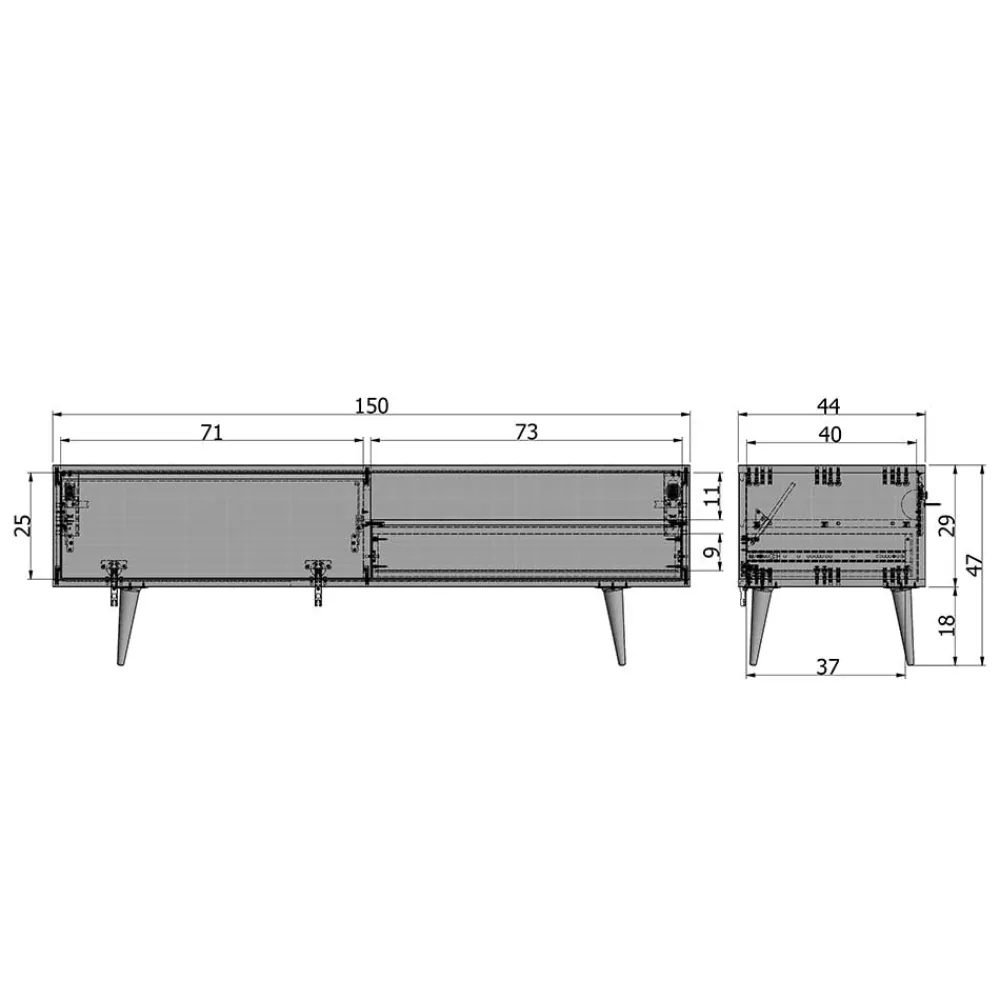 Wohnen Tv & Hifi-Möbel|Tv & Hifi-Möbel*Lowboard Grazy aus Eiche teilmassiv
