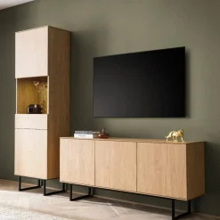 Wohnen Wohnwände|Wohnwand*Lowboard und Vitrine Set - Jaskin (zweiteilig)