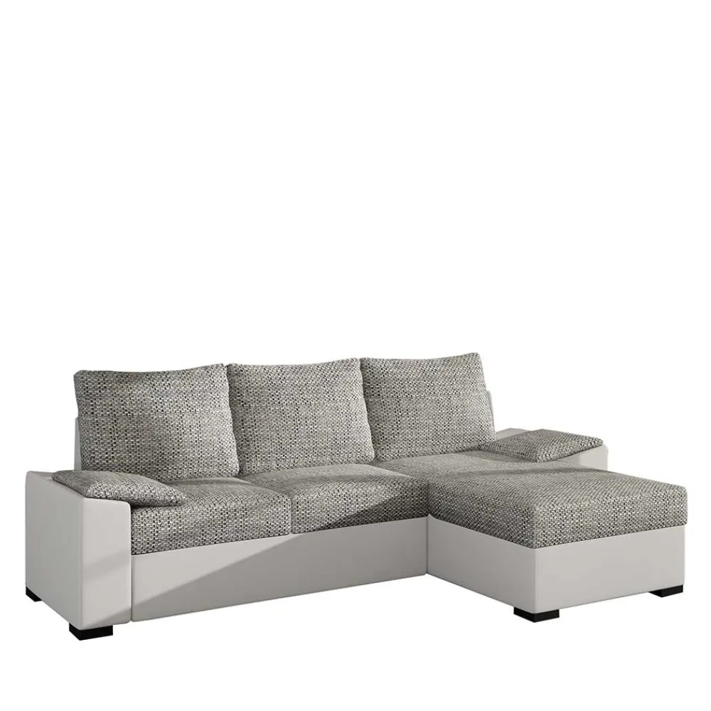 Wohnen Schlafsofas*L-Schlafsofa in Beigegrau und Weiß - Mallorca