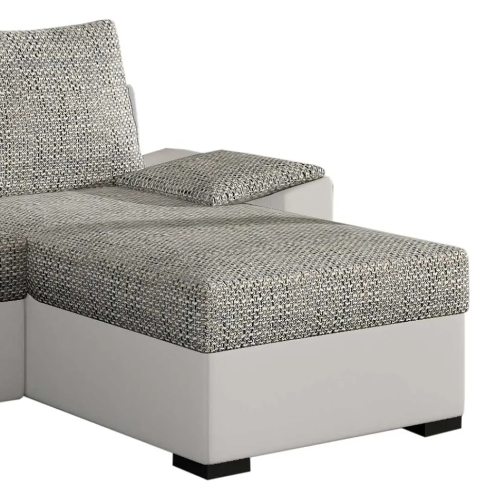 Wohnen Schlafsofas*L-Schlafsofa in Beigegrau und Weiß - Mallorca