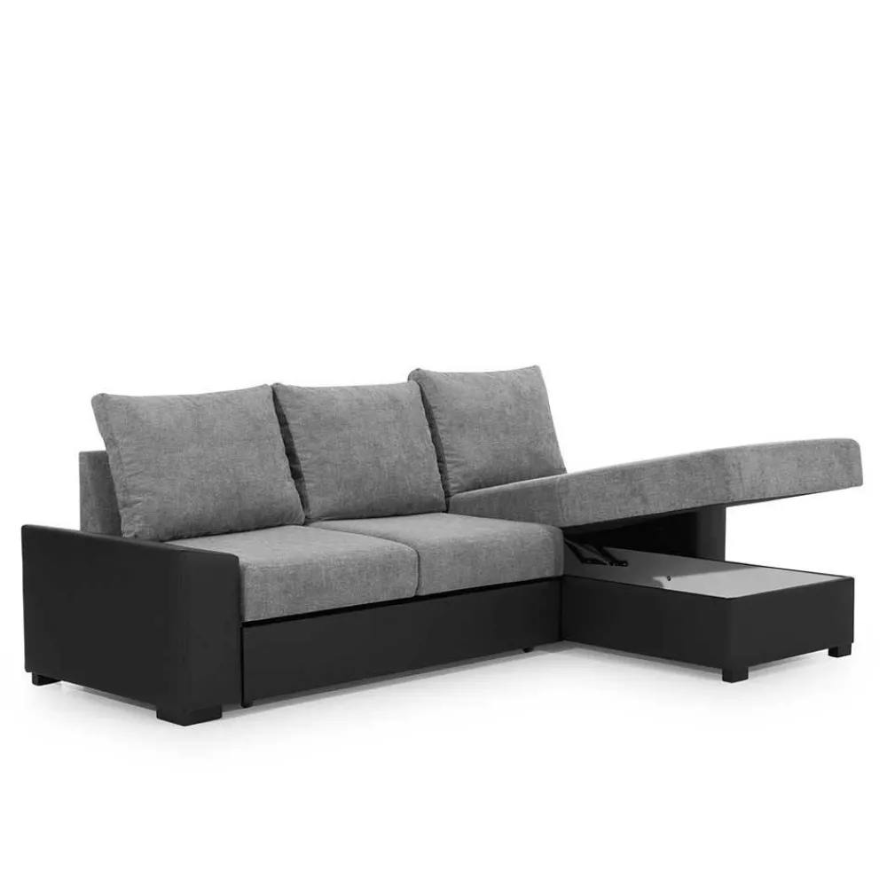 Wohnen Schlafsofas*L-Schlafsofa in Beigegrau und Weiß - Mallorca