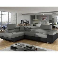 Wohnen Schlafsofas*L-Schlafsofa in Grau und Schwarz - Vichada