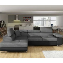 Wohnen Schlafsofas*L-Schlafsofa in Grau und Schwarz - Vichada