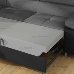 Wohnen Schlafsofas*L-Schlafsofa in Grau und Schwarz - Vichada