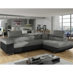 Wohnen Schlafsofas*L-Schlafsofa in Grau und Schwarz - Vichada