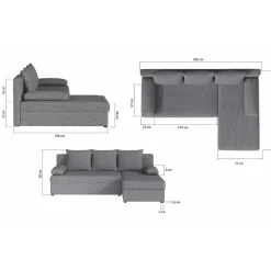 Wohnen Schlafsofas*L-Schlafsofa in Senfgelb Velours - Xantra
