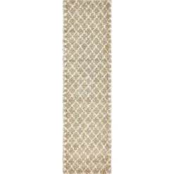 Wohnen Braune Möbel|Skandinavische Möbel*Läufer Teppich mit Kachelmuster und hohem Flor - Mocorapo