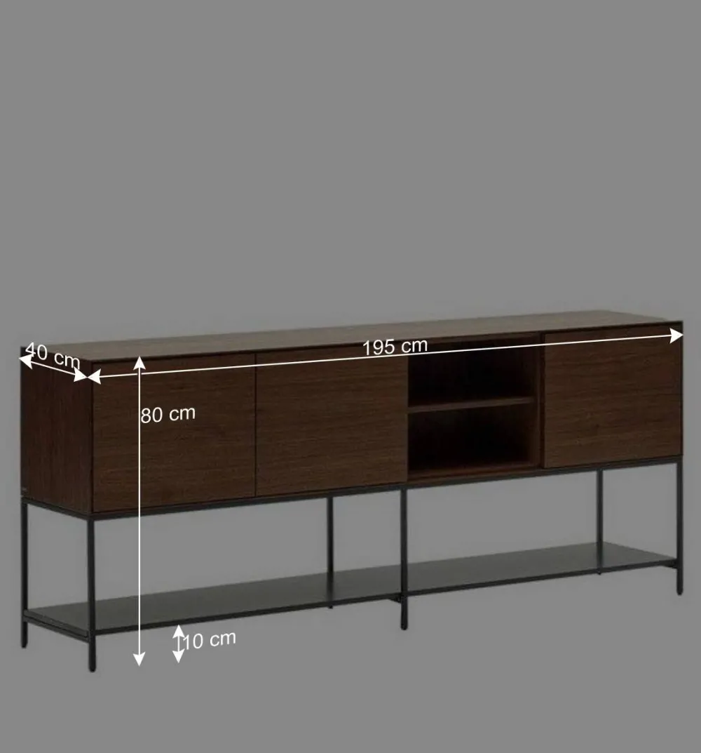 Wohnen Graue Möbel|Küchenschränke*Luftig gestaltetes Sideboard in Nussbaum - Milena