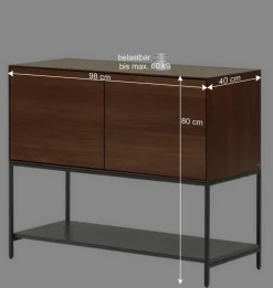 Wohnen Luftige Türen-Kommode in Nussbaumfarben - Milena