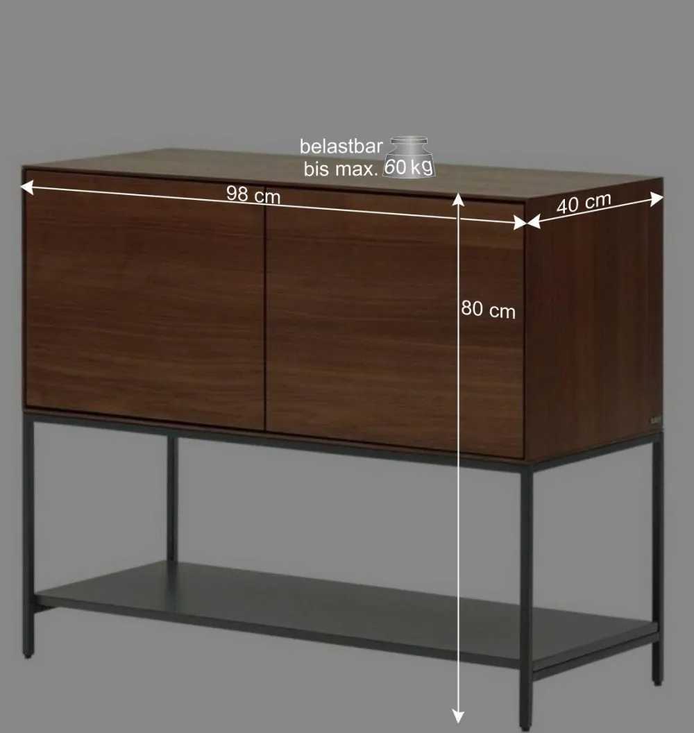 Wohnen Luftige Türen-Kommode in Nussbaumfarben - Milena