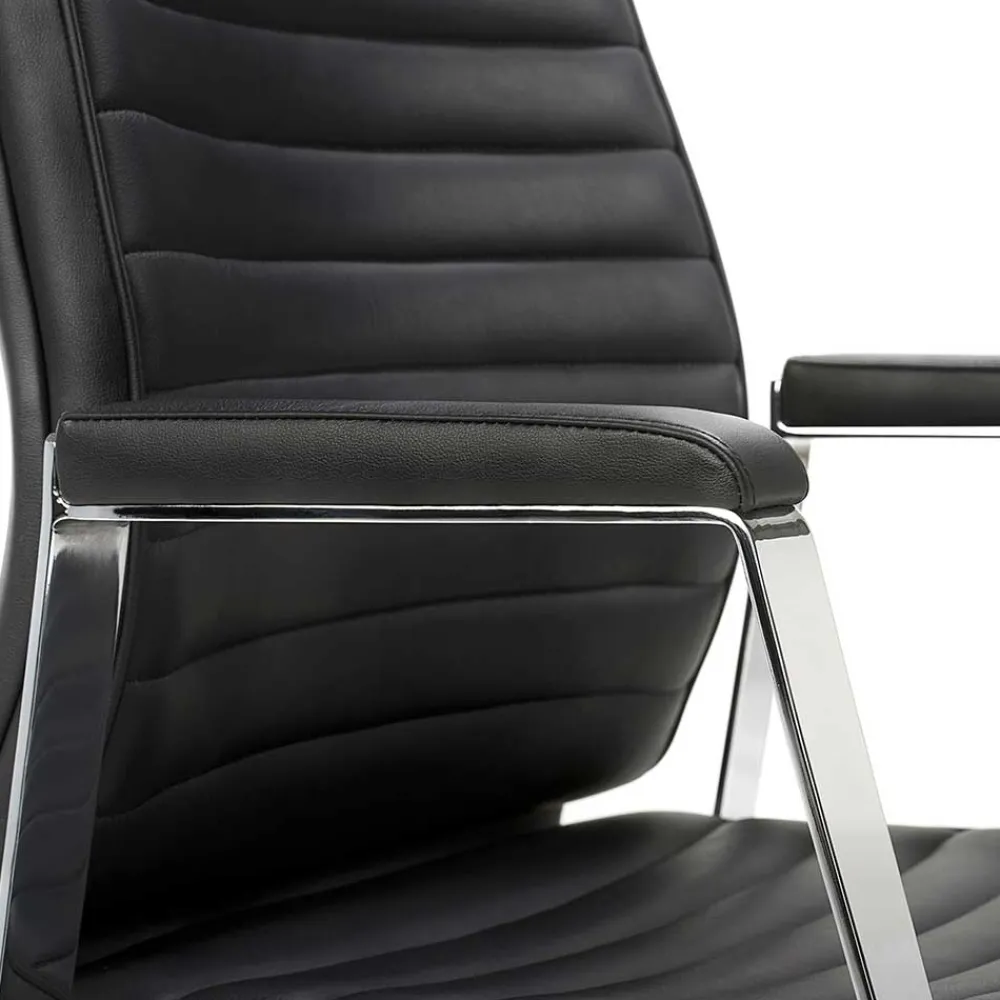 Wohnen Bürostühle*Luxus Bürostuhl aus Echtleder Schwarz - Dario