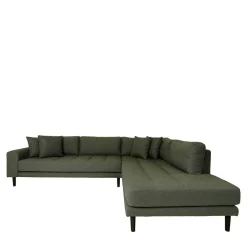 Wohnen Skandinavische Möbel|Sofas*L-Wohnlandschaft in Oliv Grün Stoff - Udolph